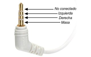 Cable audio estéreo blanco - hembra 3.5mm a macho 2.5mm - 40mm