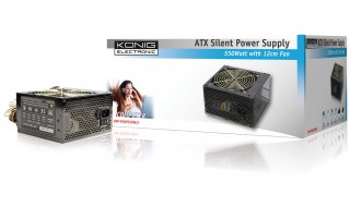 Fuente de alimentación 550W ATX con ventilador silencioso