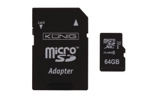 Tarjeta de memoria microSDHC Clase 10 de 64 GB