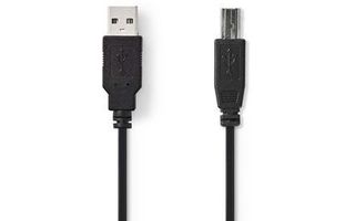 Cable USB 2.0 - A Macho - USB B Macho - 2,0 m - Negro - Nedis CCGT60100BK20