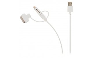 Cable USB 2.0 de carga y sincronización de A macho a micro B macho con adaptador Lightning y ada