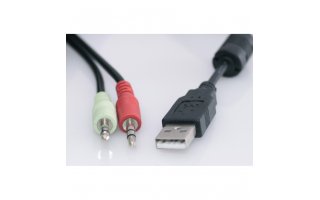 Cable USB a Jack 3.5 Salida Stereo + Jack 3.5 Entrada Mono