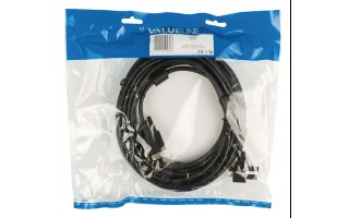 Cable VGA macho - VGA macho en ángulo de 90° de 10,00 m en color negro