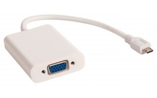 Cable adaptador MHL, USB 5-pines Micro B macho – VGA hembra + USB Micro B hembra + salida de 3,5