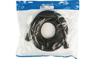 Cable alargador VGA macho - VGA hembra de 30,00 m en color negro Valueline