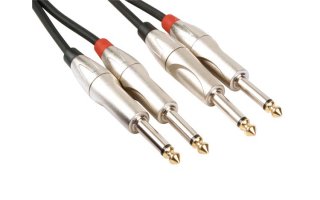 Cable audio profesional 2 x Jack Mono 6.35mm a 2 x Jack mono 6.35mm 5 metros