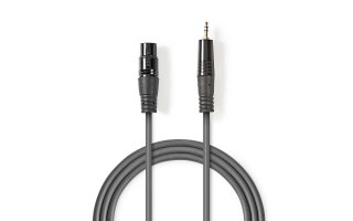 Cable de Audio Balanceado - XLR de 3 Pins Hembra a Minijack 3,5 mm Macho - 1,0 m - Gris - Nedis 