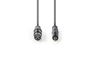 Cable de Audio Balanceado - XLR de 3 Pins Hembra a Minijack 3,5 mm Macho - 1,0 m - Gris - Nedis 