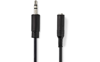 Cable de Audio Estéreo - Macho de 3,5 mm - Hembra de 6,35 mm - 0,2 m - Negro - Nedis CAGP22550BK