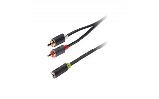 Cable de audio estéreo 2x RCA macho - hembra de 3,5 mm; 1,00 m en gris - König KNA22255E10