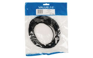 Cable de audio jack estéreo de 3.5 mm macho - 3.5 mm macho de 5.00 m en color negro