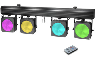 Cameo Multi PAR COB 1 - Set de compactos proyectores LED RGB COB 4 x 30 W con Estuche de transpo