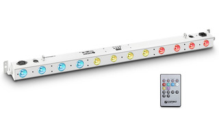 Cameo TRIBAR 200 IR WH - Barra de LEDs tricolor 12 x 3 W con carcasa blanco y mando a distancia 