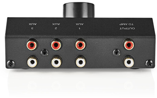 Conmutador de Audio Analógico - 3x (2x RCA Hembra) a 2x RCA Hembra - Negro - Nedis ASWI2403BK