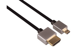 CABLE HDMI 2.0 MUY FINO MACHO/ MICRO MACHO - 32 AWG - Ø 3.8 mm - LONGITUD 2 m