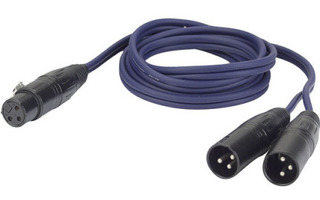 Cable inserción 1 Xlr hembra 2 xlr macho 1.5m