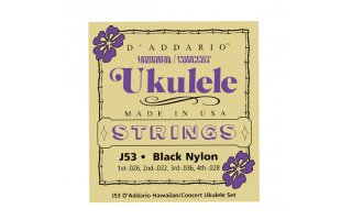 DAddario J53 Hawaiian Ukulele Black Nylon