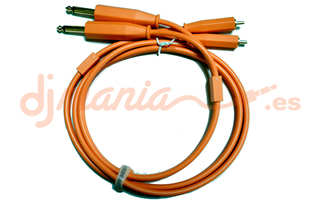 DJTT Chroma Cable 2x RCA a Jack 6.35" - Naranja Neón (1.5m)