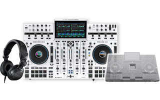 Denon DJ Prime 4 Plus White Edition + Technics EAH-DJ1200 + DeckSaver