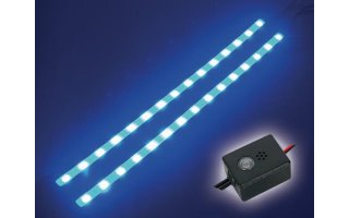 Doble cinta autoadhesiva con LEDs azul - 12VDC con interruptor