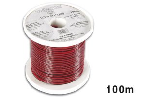Cable altavoz - Rojo/Negro - 2 x 0.50mm² - 100m