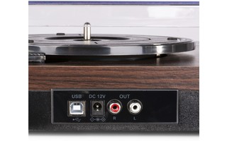Fenton RP168DW Record Player with Speakers Dark Wood