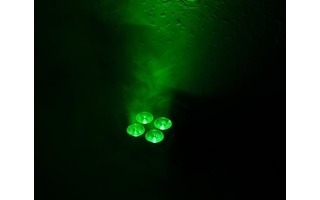 FOCO LED DE SUELO / PARA MONTAJE EN BARRA - 4 x LED RGB-UV DE 4 W - COLOR NEGRO