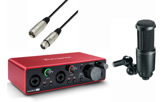Focusrite 2i2 3Rd Gen + Audio Technica AT-2020 + Cable XLR 3M