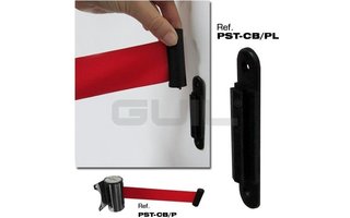 GUIL PST-CB/P cabezal de pared con cinta retráctil de 3 m (negro)