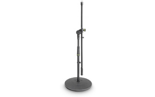 Gravity MS 2221 B - Pie de micrófono corto con base redonda y brazo jirafa de 2 puntos de ajuste