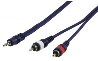 Cable para instrumentos Mini Jack > 2 RCA macho L/R 6 metros HQ