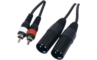Cable para instrumentos 2 RCA macho l/r > 2 XLR/m 3 p. de 3.00 m