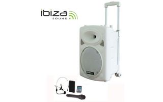 Ibiza Sound PORT15 VHF BT blanco - Sistema portable con bateria