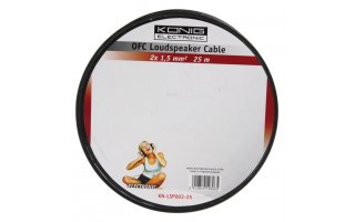 Cable OFC para altavoz de  2x 1.50mm² en bobina de 25 m transparente