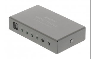 Conmutador de audio digital de cuatro puertos, Toslink 4x hembra - 1x hembra, gris oscuro