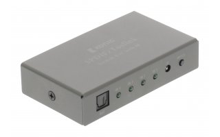 Conmutador de audio digital de cuatro puertos, Toslink 4x hembra - 1x hembra, gris oscuro