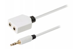 Cable divisor de audio estéreo de 3,5 mm macho - 2x hembra de 0,20 m en blanco