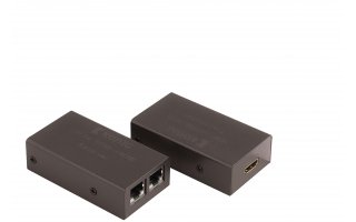 Extensor HDMI de emisor HDMI a receptor HDMI con 2x cables CAT5e/6 de 30 m en gris oscuro