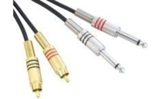 Cable 2 x Jack 6.3 mm / 2 x RCA - 1 metro - KP1PCM22