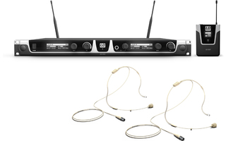 LD Systems U518 BPH 2 Sistema inalámbrico con 2 petacas y 2 micrófonos de diadema color beige