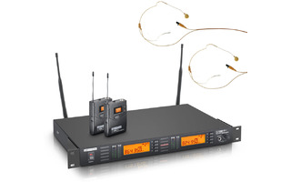 LD Systems WS 1000 G2 BPHH2 - Sistema inalámbrico con 2 petacas y 2 micrófonos de diadema