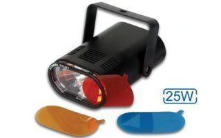 Mini estroboscopio 25W con 3 filtros de color intercambiables