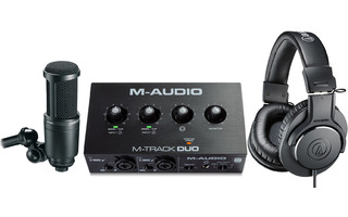 M-Audio M-Track DUO + Audio Technica AT-2020 + ATH-M20X