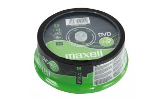 ESTUCHE DE 25 DVD+R 4.7GB 16x MAXELL