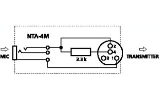 Adaptador mini XLR 4 polos hembra a jack 2,5 hembra estéreo - NTA-4M