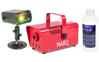 MarQ Fog LED 400 + Humo 1 Litro + Láser Gobos 120mW
