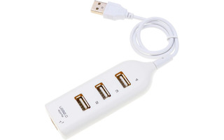 Mini HUB USB 2.0 - 4 Puertos - Color Blanco