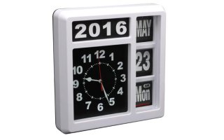 Reloj de pared con calendario- 31 x 31 cm - versión inglés