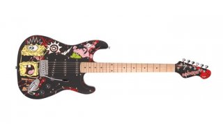 GUITARRA ELECTRICA CON AMPLIFICADOR 10W BOB ESPONJA NEGRA