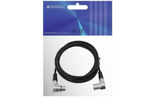 OMNITRONIC XLR cable 3pin 3m 90° bk